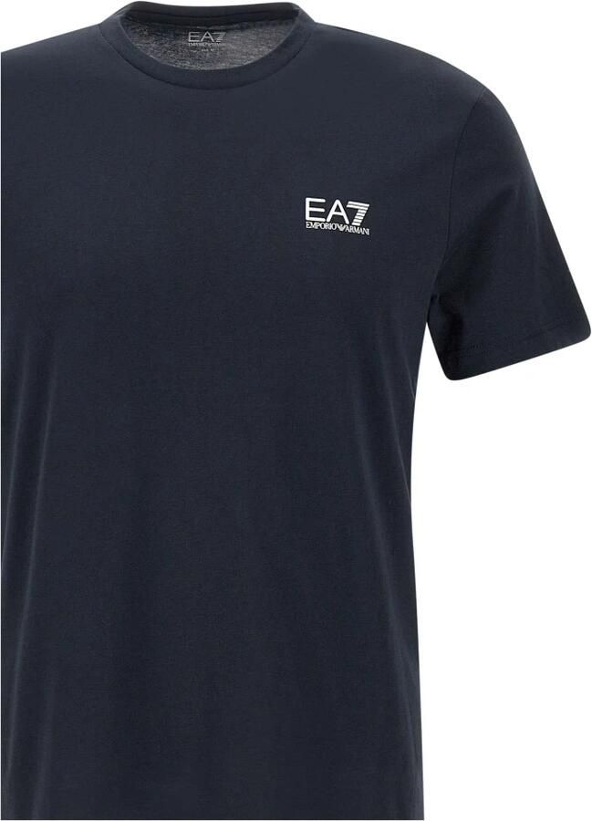 Emporio Armani EA7 Heren Blauw Katoenen T-shirt met Logo Print Blue Heren - Foto 4