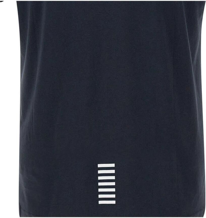 Emporio Armani EA7 Heren Blauw Katoenen T-shirt met Logo Print Blue Heren