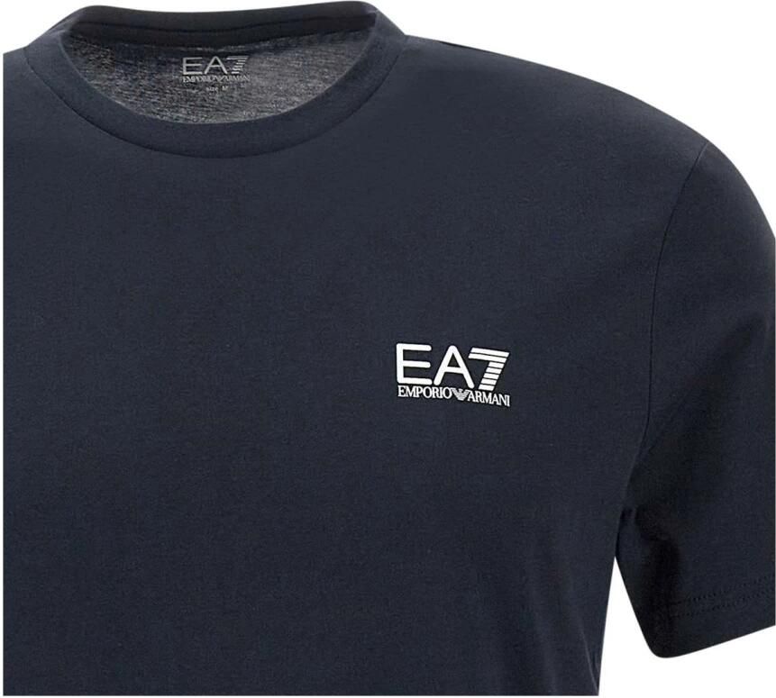 Emporio Armani EA7 Heren Blauw Katoenen T-shirt met Logo Print Blue Heren - Foto 2