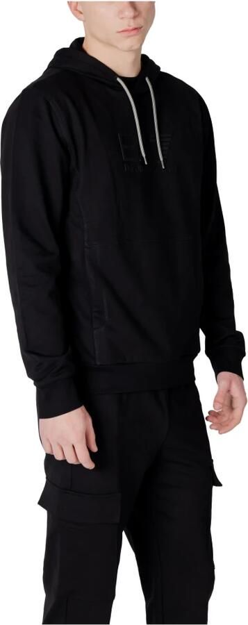 Emporio Armani EA7 Heren Katoenen Capshirt Sweatshirt Lente Zomer Black Heren - Foto 5