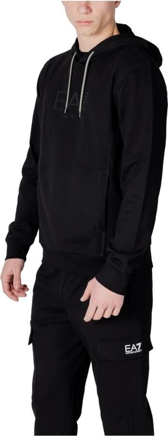 Emporio Armani EA7 Heren Katoenen Capshirt Sweatshirt Lente Zomer Black Heren - Foto 6