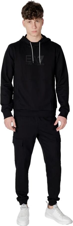 Emporio Armani EA7 Heren Katoenen Capshirt Sweatshirt Lente Zomer Black Heren - Foto 7