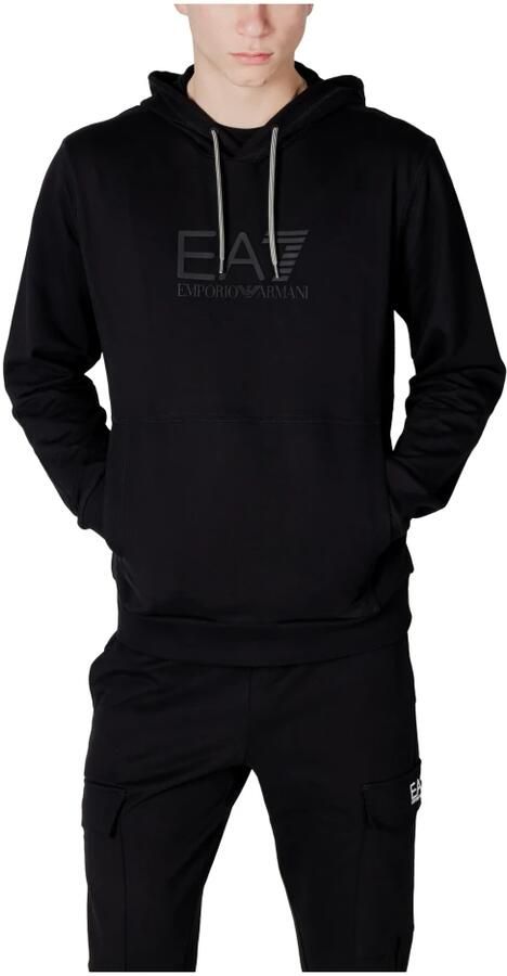 Emporio Armani EA7 Heren Katoenen Capshirt Sweatshirt Lente Zomer Black Heren - Foto 2