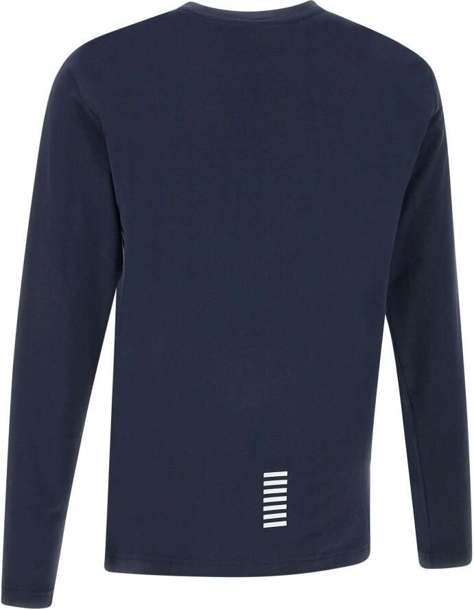 Emporio Armani EA7 Heren Katoenen Trui Navy Blauw Lange Mouwen Blue Heren - Foto 2