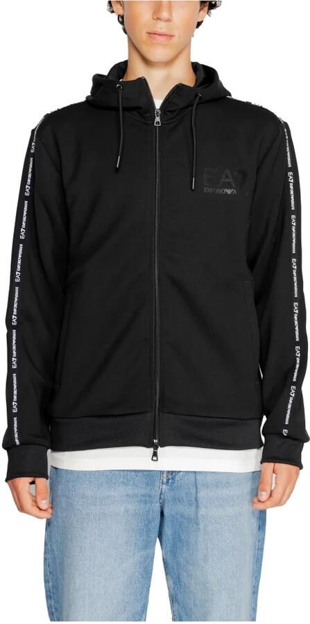 Emporio Armani EA7 Zwarte Hoodie met Rits voor Mannen Herfst Winter Black Heren - Foto 4