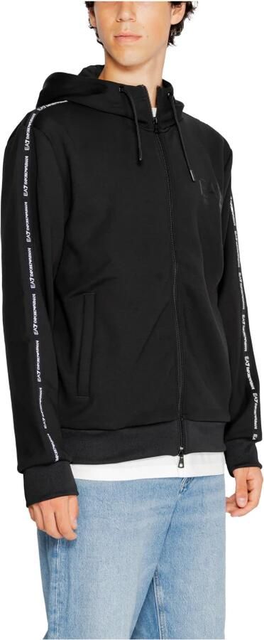 Emporio Armani EA7 Zwarte Hoodie met Rits voor Mannen Herfst Winter Black Heren - Foto 2