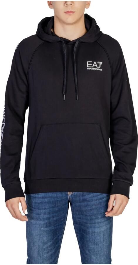 Emporio Armani EA7 Zwarte EA7 Sweater met capuchon en voorzak Black Heren