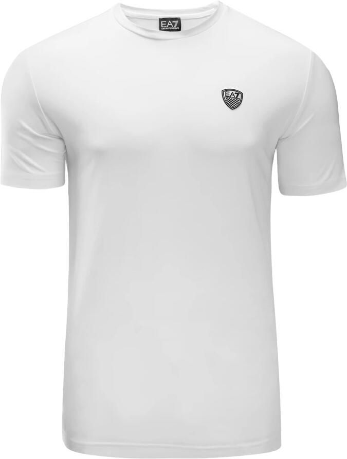 Emporio Armani EA7 Stretch Viscose T-shirt Wit Ronde Hals White Heren