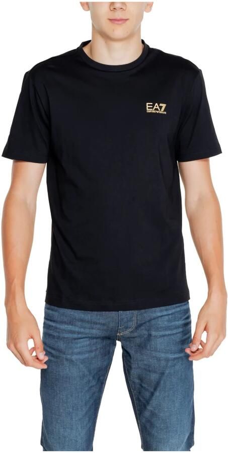 Emporio Armani EA7 Zwarte Katoenen T-shirt met Korte Mouwen Black Heren - Foto 5