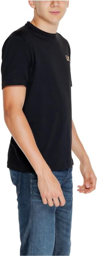 Emporio Armani EA7 Zwarte Katoenen T-shirt met Korte Mouwen Black Heren - Foto 4