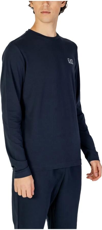 Emporio Armani EA7 Blauwe Lange Mouw Gebreide Trui Blue Heren