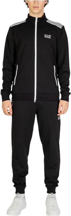 Emporio Armani EA7 Zwart Katoenen Compleet Trainingspak met Logo Black Heren - Foto 4