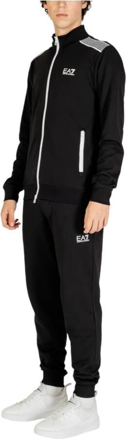 Emporio Armani EA7 Zwart Katoenen Compleet Trainingspak met Logo Black Heren - Foto 3