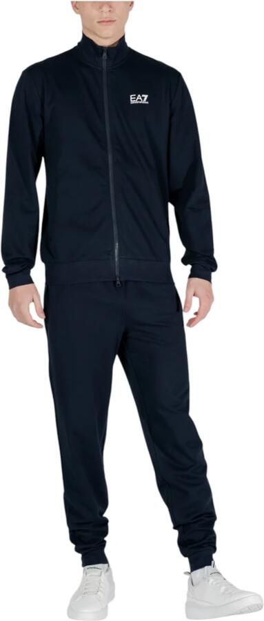 Emporio Armani EA7 Blauwe Katoenen Trainingspak met Fullzip Sluiting Blue Heren - Foto 6