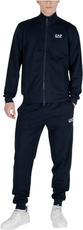 Emporio Armani EA7 Blauwe Katoenen Trainingspak met Fullzip Sluiting Blue Heren - Foto 2