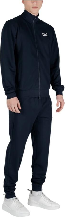 Emporio Armani EA7 Blauwe Katoenen Trainingspak met Fullzip Sluiting Blue Heren - Foto 4