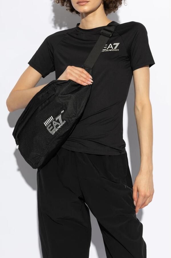 Emporio Armani EA7 Casual Schoudertas met Zwart en Wit Logo Black Dames - Foto 4