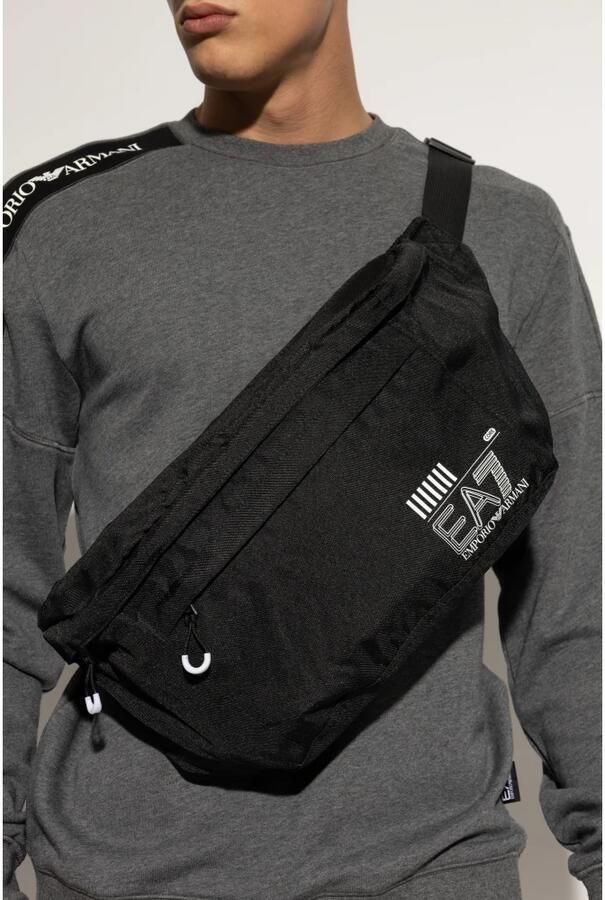 Emporio Armani EA7 Casual Schoudertas met Zwart en Wit Logo Black Dames - Foto 3