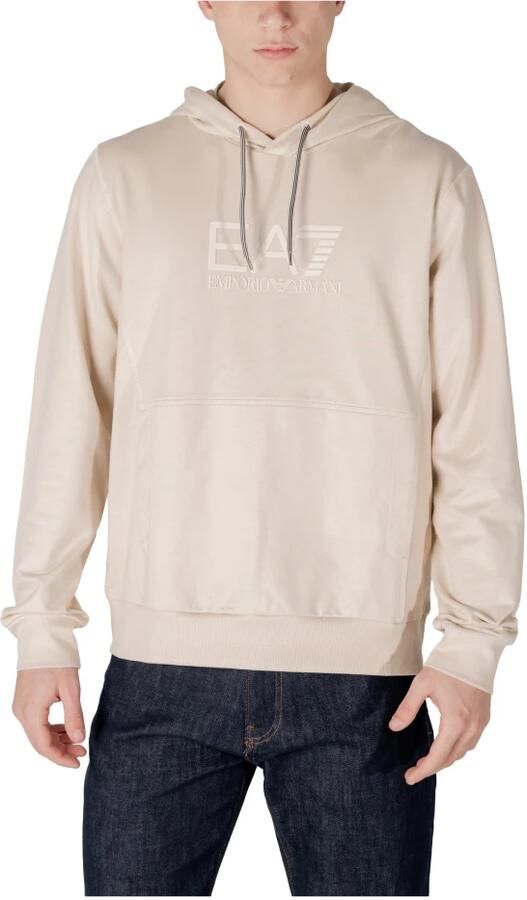 Emporio Armani EA7 Katoenen Capshirt Sweatshirt Lente Zomer Collectie Beige Heren