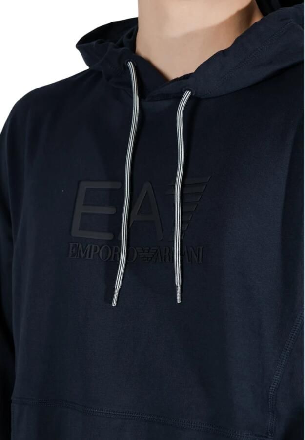 Emporio Armani EA7 Katoenen Capshirt Sweatshirt Lente Zomer Collectie Blue Heren