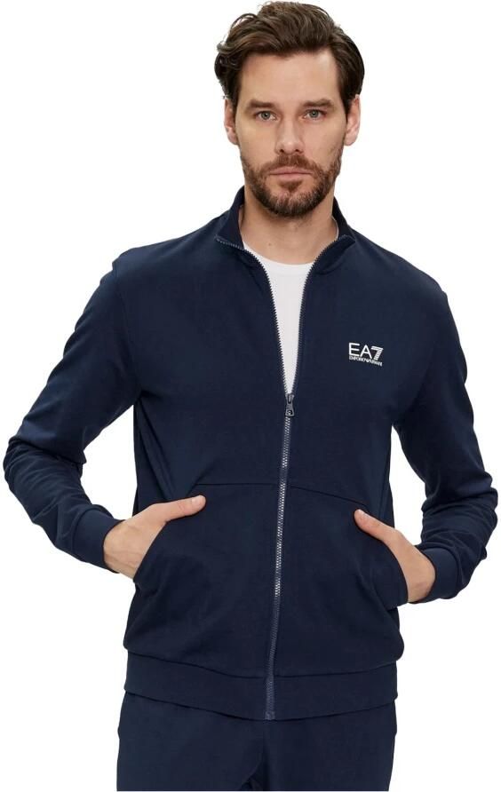 Emporio Armani EA7 Katoenen Jas Regular Fit Blue Heren