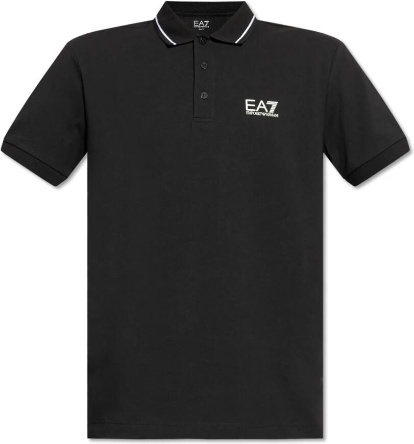 Emporio Armani EA7 Polo Shirt Korte Mouw Poloshirt met logo en versiering - Foto 5