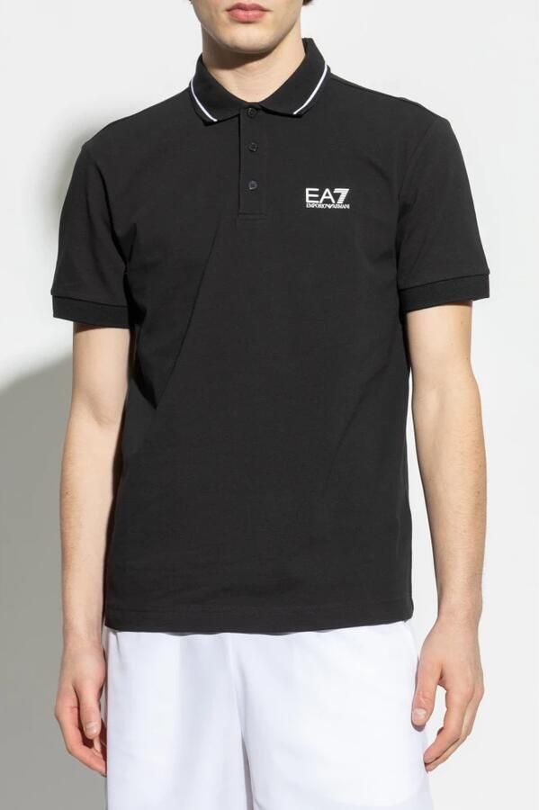 Emporio Armani EA7 Polo Shirt Korte Mouw Poloshirt met logo en versiering - Foto 3