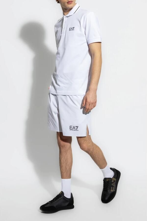 EA7 Emporio Armani Slim fit poloshirt met labelprint model 'TRAIN CORE' - Foto 2