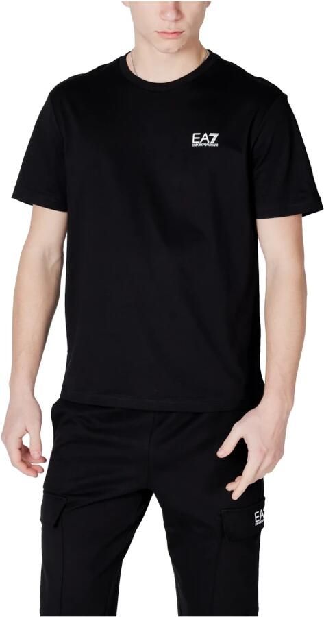 Emporio Armani EA7 Katoenen T-shirt korte mouwen lente zomer Black Heren
