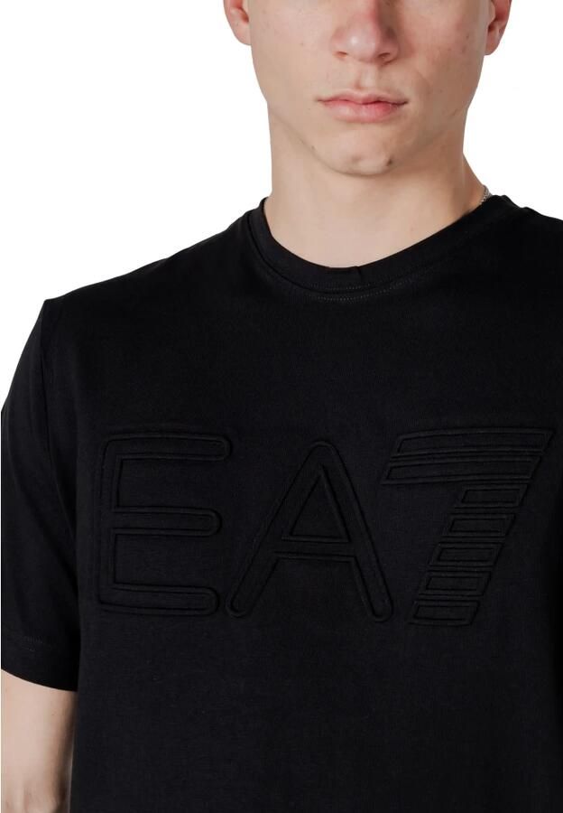Emporio Armani EA7 Katoenen T-shirt korte mouwen lente zomer Black Heren