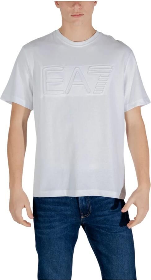 Emporio Armani EA7 Witte Katoenen T-shirt Ronde Hals Korte Mouw White Heren - Foto 5