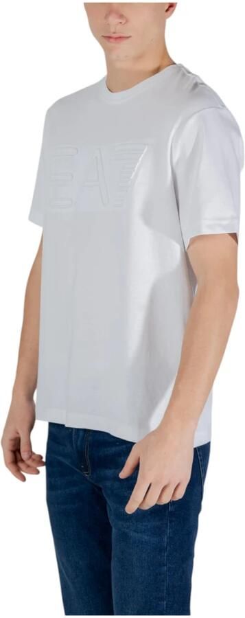 Emporio Armani EA7 Witte Katoenen T-shirt Ronde Hals Korte Mouw White Heren - Foto 4