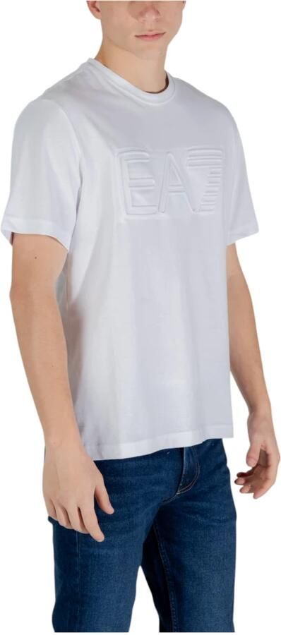 Emporio Armani EA7 Witte Katoenen T-shirt Ronde Hals Korte Mouw White Heren - Foto 3
