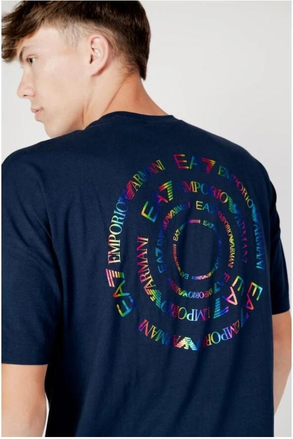 Emporio Armani EA7 Blauw T-shirt met korte mouwen voor mannen Blauw Heren