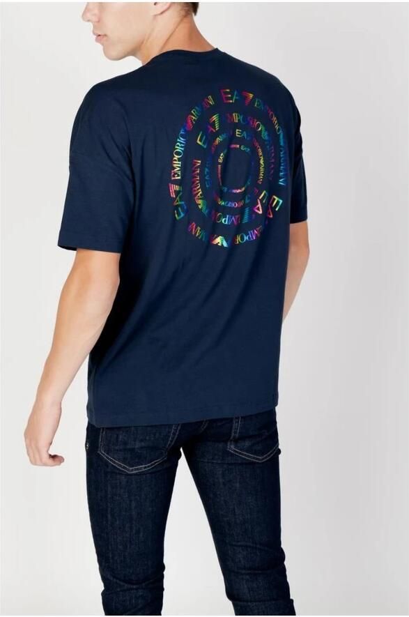 Emporio Armani EA7 Blauw T-shirt met korte mouwen voor mannen Blauw Heren - Foto 3