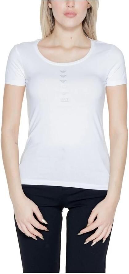 Emporio Armani EA7 Katoenmix Stretch T-shirt Damescollectie White Dames - Foto 4