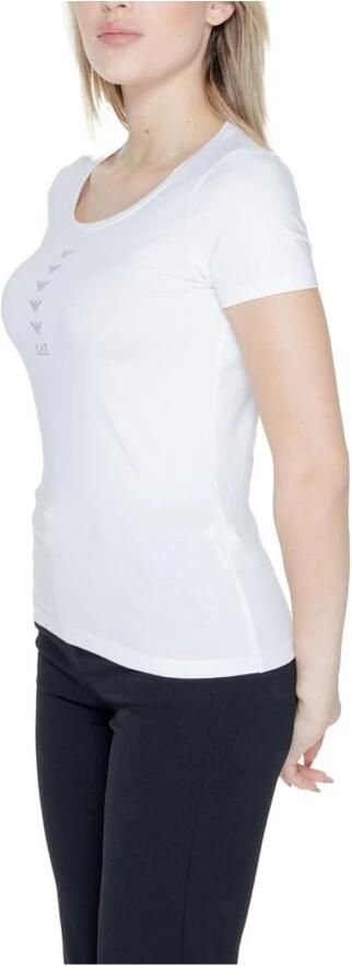 Emporio Armani EA7 Katoenmix Stretch T-shirt Damescollectie White Dames - Foto 3