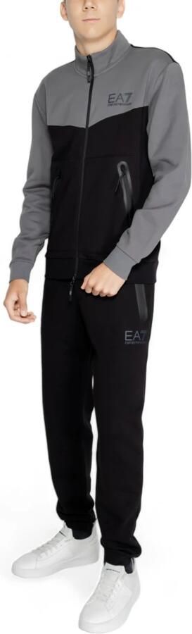 Emporio Armani EA7 Zwarte katoenen sweatsuit met comfortabele pasvorm Black Heren - Foto 8