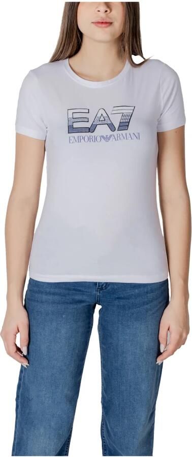 Emporio Armani EA7 Korte mouwen katoenen T-shirt collectie White Dames - Foto 9