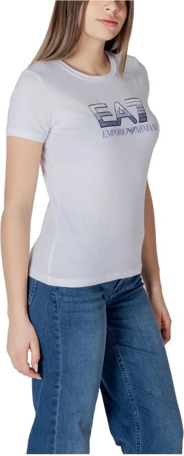 Emporio Armani EA7 Korte mouwen katoenen T-shirt collectie White Dames - Foto 4