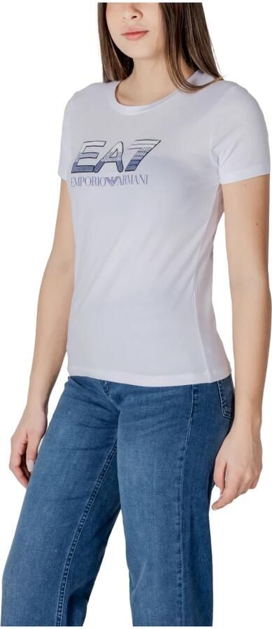 Emporio Armani EA7 Korte mouwen katoenen T-shirt collectie White Dames - Foto 3