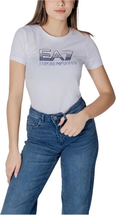 Emporio Armani EA7 Korte mouwen katoenen T-shirt collectie White Dames - Foto 2
