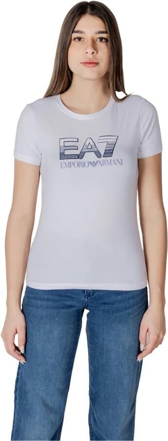 Emporio Armani EA7 Korte mouwen katoenen T-shirt collectie White Dames - Foto 6