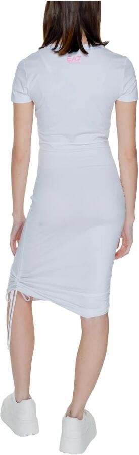 Emporio Armani EA7 Strandjurk van stretchkatoen met korte mouwen White Dames - Foto 2