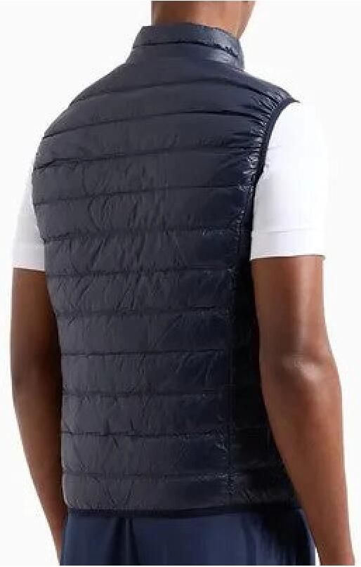 Emporio Armani EA7 Gedrukt Logo Donzen Vest voor Heren Blauw Heren - Foto 4
