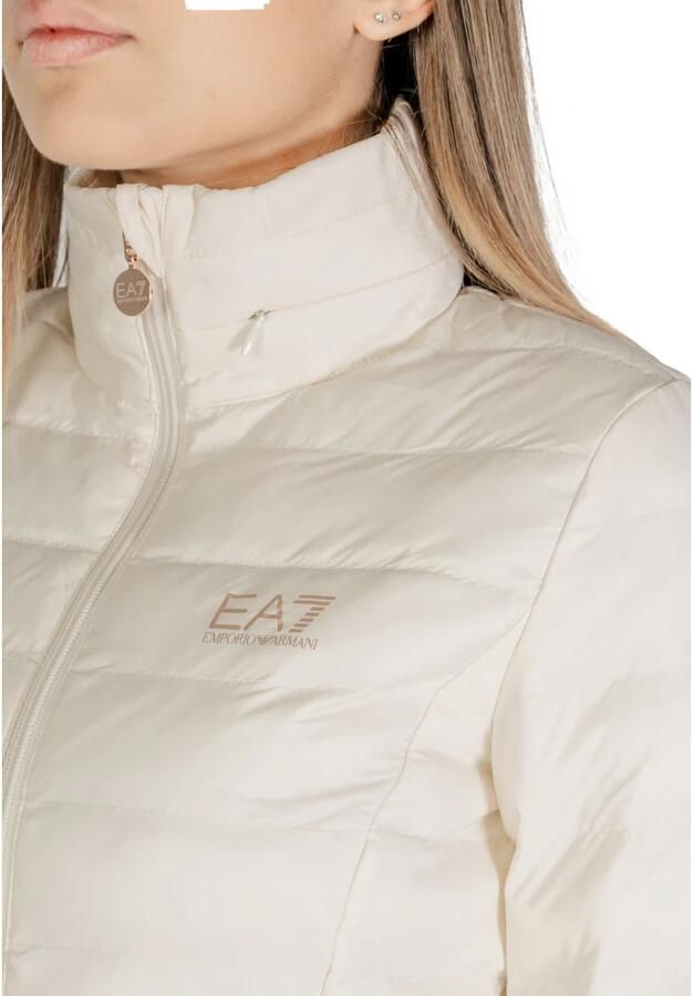 Emporio Armani EA7 Nylon Jas Herfst Winter Collectie Vrouwen Beige Dames