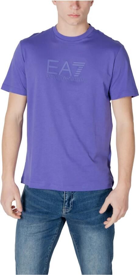 Emporio Armani EA7 Paarse Effen Ronde Hals T-shirt Purple Heren - Foto 3