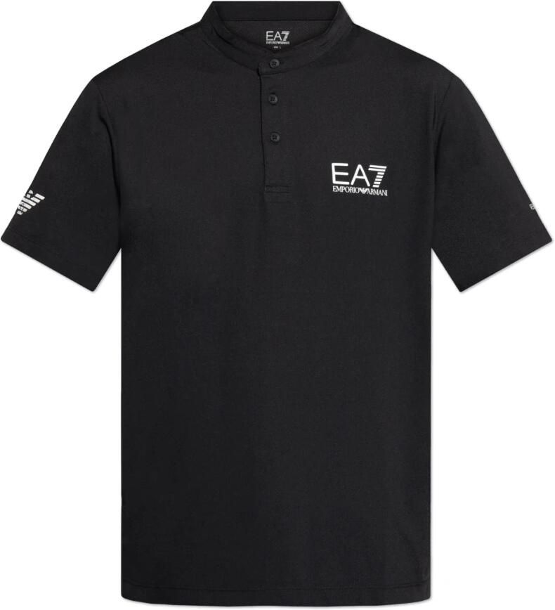 Emporio Armani EA7 T-shirt Korte Mouw Ventus 7 Logo T-shirt met knopen - Foto 5