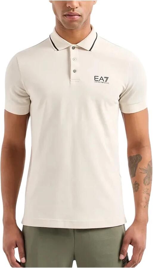 Emporio Armani EA7 Rainy Day Polo Shirt met Logo Beige Heren