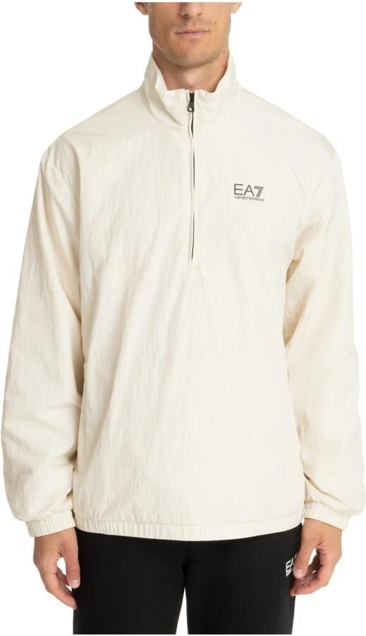 Emporio Armani EA7 Ritssluiting Effen Logo Zakken Jas White Heren - Foto 4